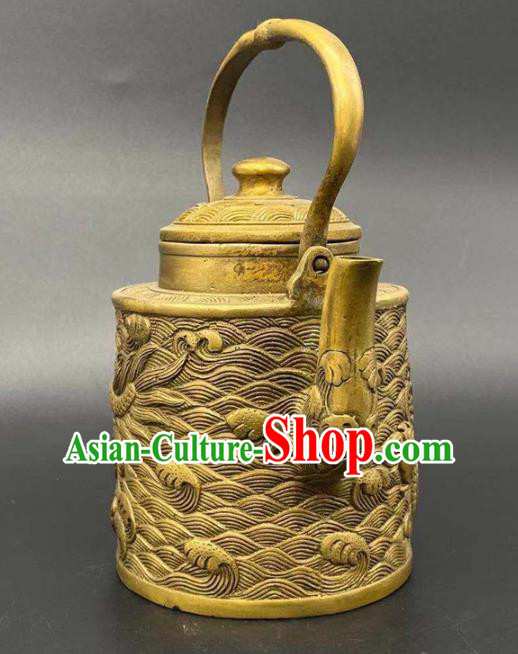 andmade Chinese Carving Dragon Teapot Ornaments Traditional Brass Kettle Accessories andmade Chinese Carving Dragon Teapot Ornaments Traditional Brass Kettle Accessories