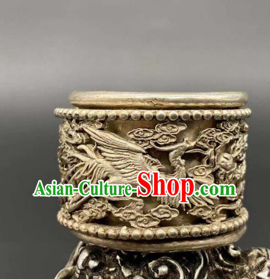 China National Silver Carving Dragon Ring Handmade Jewelry Accessories Traditional Thimble Circlet China National Silver Carving Dragon Ring Handmade Jewelry Accessories Traditional Thimble Circlet
