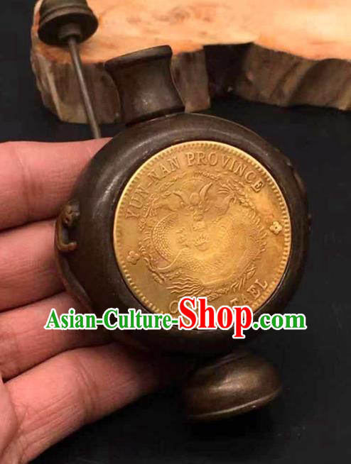 Handmade Chinese Carving Pi Xiu Snuff Bottle Ornaments Brass Accessories Handmade Chinese Carving Pi Xiu Snuff Bottle Ornaments Brass Accessories