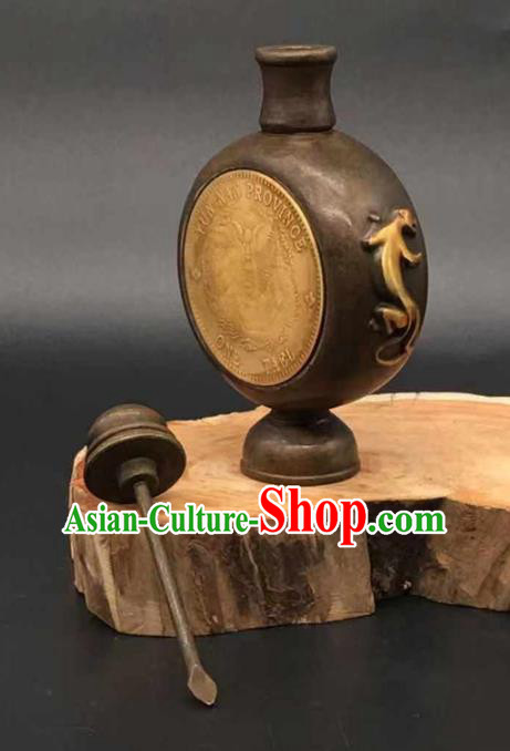 Handmade Chinese Carving Pi Xiu Snuff Bottle Ornaments Brass Accessories Handmade Chinese Carving Pi Xiu Snuff Bottle Ornaments Brass Accessories