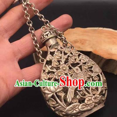 Chinese Classical Ethnic Accessories Handmade Carving Plum Bird Brooch National Sachet Pendant Jewelry