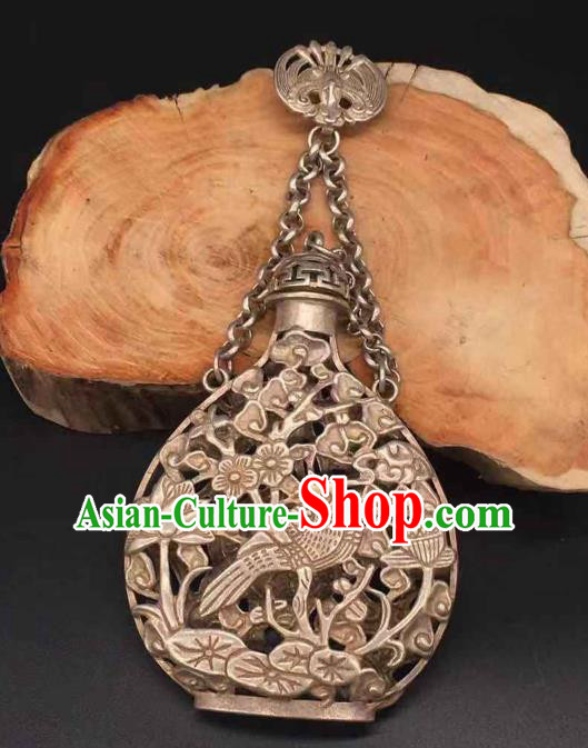 Chinese Classical Ethnic Accessories Handmade Carving Plum Bird Brooch National Sachet Pendant Jewelry Chinese Classical Ethnic Accessories Handmade Carving Plum Bird Brooch National Sachet Pendant Jewelry