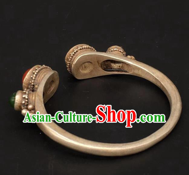 China National Agate Bracelet Handmade Jewelry Accessories Traditional Silver Bangle China National Agate Bracelet Handmade Jewelry Accessories Traditional Silver Bangle