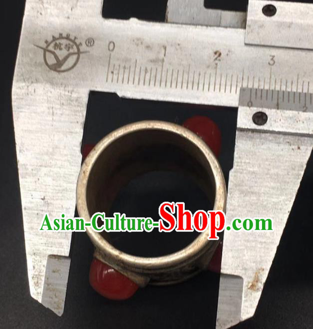 China National Agate Ring Traditional Silver Circlet Thimble Handmade Jewelry Accessories China National Agate Ring Traditional Silver Circlet Thimble Handmade Jewelry Accessories