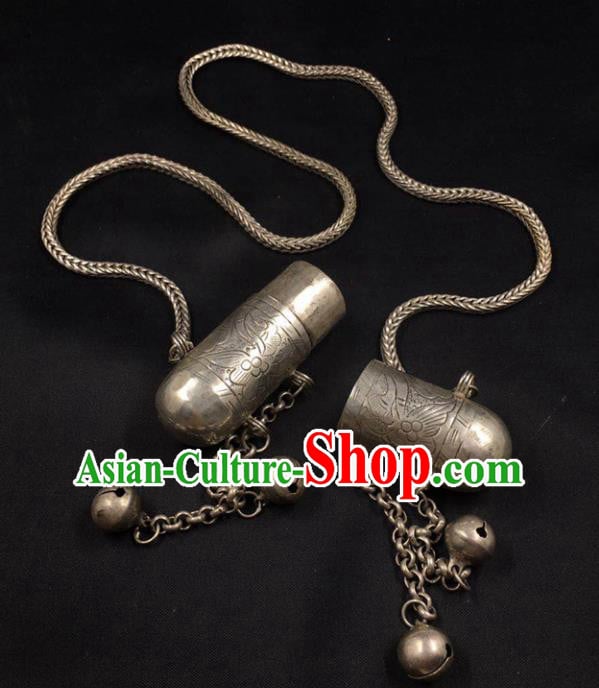 Chinese Handmade Bells Tassel Necklet Classical Ethnic Accessories National Silver Necklace Pendant Jewelry Chinese Handmade Bells Tassel Necklet Classical Ethnic Accessories National Silver Necklace Pendant Jewelry