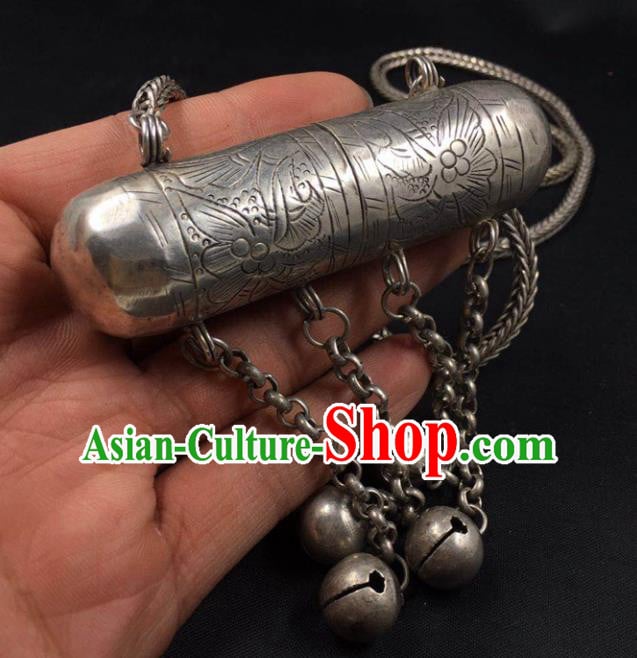 Chinese Handmade Bells Tassel Necklet Classical Ethnic Accessories National Silver Necklace Pendant Jewelry Chinese Handmade Bells Tassel Necklet Classical Ethnic Accessories National Silver Necklace Pendant Jewelry