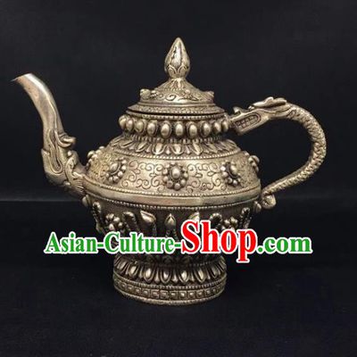 Handmade Chinese Cupronickel Teapot Traditional Brass Accessories Carving Eight Treasures Kettle Ornaments
