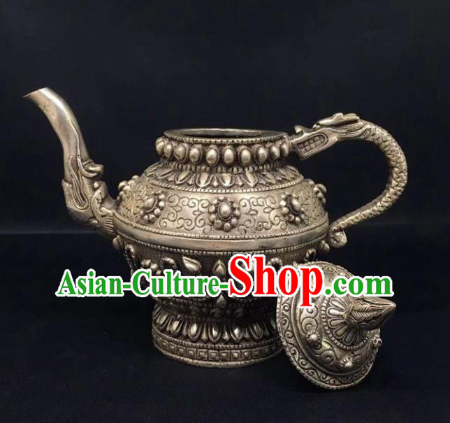 Handmade Chinese Cupronickel Teapot Traditional Brass Accessories Carving Eight Treasures Kettle Ornaments Handmade Chinese Cupronickel Teapot Traditional Brass Accessories Carving Eight Treasures Kettle Ornaments