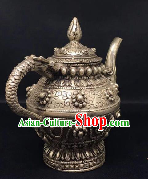 Handmade Chinese Cupronickel Teapot Traditional Brass Accessories Carving Eight Treasures Kettle Ornaments Handmade Chinese Cupronickel Teapot Traditional Brass Accessories Carving Eight Treasures Kettle Ornaments