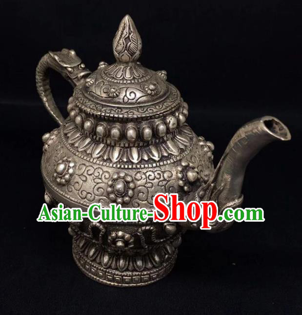 Handmade Chinese Cupronickel Teapot Traditional Brass Accessories Carving Eight Treasures Kettle Ornaments Handmade Chinese Cupronickel Teapot Traditional Brass Accessories Carving Eight Treasures Kettle Ornaments
