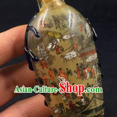 China Handmade Glass Collection Traditional Inside Painting Snuff Bottle