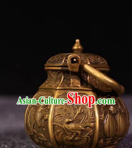 Handmade Chinese Carving Mandarin Duck Teapot Ornaments Traditional Brass Accessories Tea Kettle Handmade Chinese Carving Mandarin Duck Teapot Ornaments Traditional Brass Accessories Tea Kettle