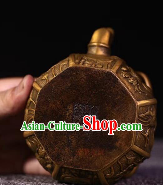 Handmade Chinese Carving Mandarin Duck Teapot Ornaments Traditional Brass Accessories Tea Kettle Handmade Chinese Carving Mandarin Duck Teapot Ornaments Traditional Brass Accessories Tea Kettle