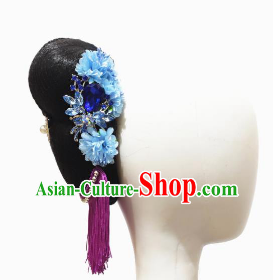 China Traditional Umbrella Dance Wig Chignon Classical Dance Hair Accessories China Traditional Umbrella Dance Wig Chignon Classical Dance Hair Accessories