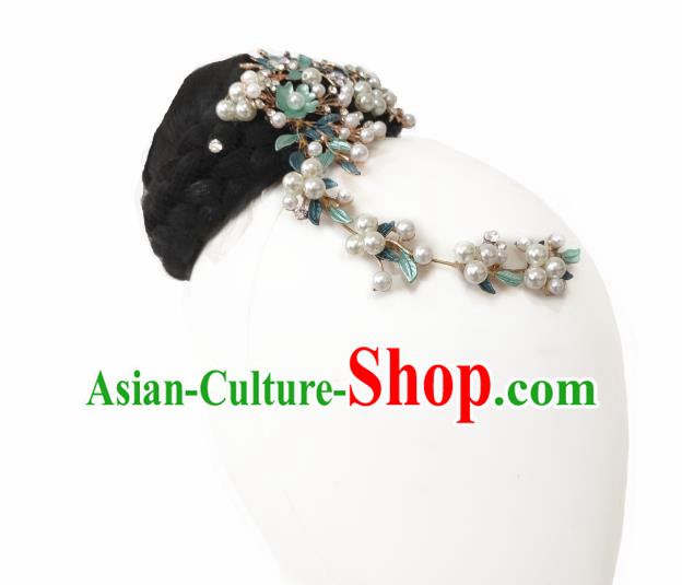 China Traditional Ethnic Peacock Dance Wig Chignon Dai Nationality Folk Dance Hair Accessories China Traditional Ethnic Peacock Dance Wig Chignon Dai Nationality Folk Dance Hair Accessories