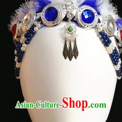 China Traditional Mongol Nationality Hat Handmade Ethnic Folk Dance Hair Accessories