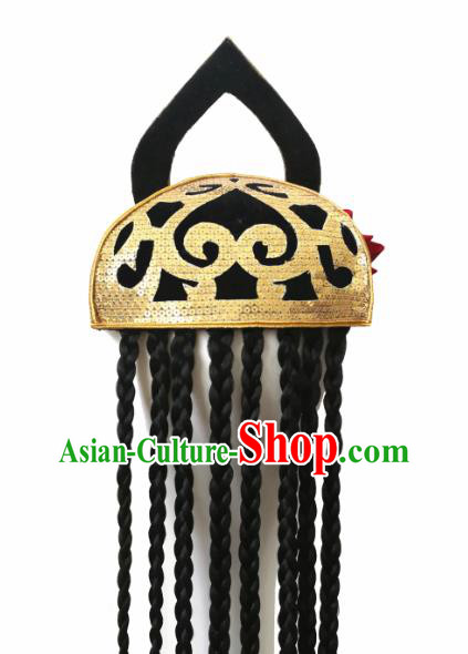 China Traditional Uyghur Nationality Hat Handmade Ethnic Women Folk Dance Braid Hair Accessories China Traditional Uyghur Nationality Hat Handmade Ethnic Women Folk Dance Braid Hair Accessories