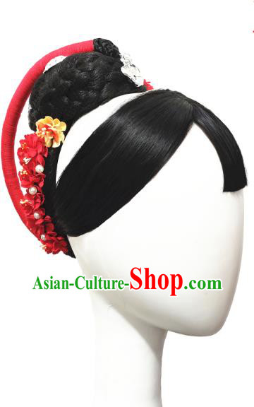 Traditional China Folk Dance Headwear Handmade Fan Dance Hair Accessories Wig Sheath Traditional China Folk Dance Headwear Handmade Fan Dance Hair Accessories Wig Sheath