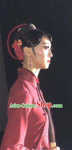 Traditional China Folk Dance Headwear Handmade Fan Dance Hair Accessories Wig Sheath Traditional China Folk Dance Headwear Handmade Fan Dance Hair Accessories Wig Sheath