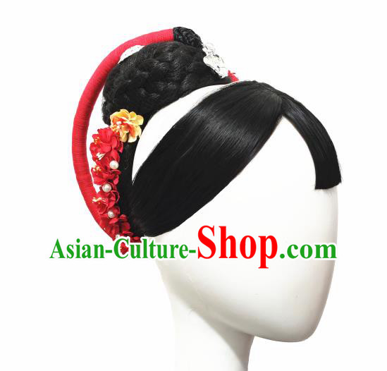 Traditional China Folk Dance Headwear Handmade Fan Dance Hair Accessories Wig Sheath Traditional China Folk Dance Headwear Handmade Fan Dance Hair Accessories Wig Sheath