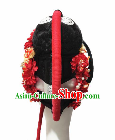 Traditional China Folk Dance Headwear Handmade Fan Dance Hair Accessories Wig Sheath Traditional China Folk Dance Headwear Handmade Fan Dance Hair Accessories Wig Sheath