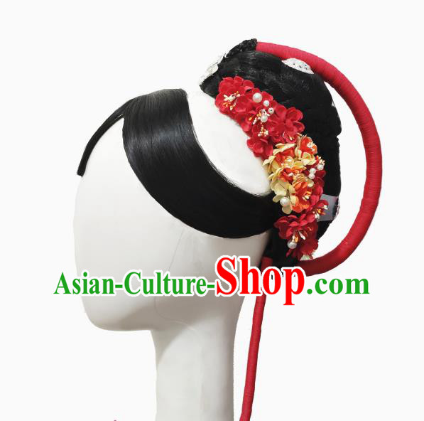 Traditional China Folk Dance Headwear Handmade Fan Dance Hair Accessories Wig Sheath Traditional China Folk Dance Headwear Handmade Fan Dance Hair Accessories Wig Sheath