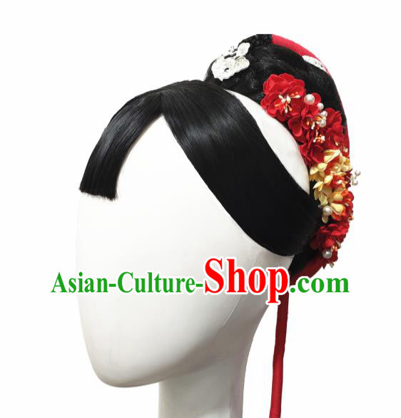 Traditional China Folk Dance Headwear Handmade Fan Dance Hair Accessories Wig Sheath Traditional China Folk Dance Headwear Handmade Fan Dance Hair Accessories Wig Sheath