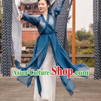 Traditional China Classical Dance Outfits Martial Arts Stage Show Costumes Fan Dance Clothing