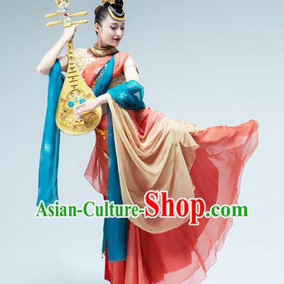 Traditional China Flying Apsaras Group Dance Costume Classical Dance Stage Show Outfits