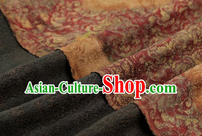 Chinese Royal Clouds Pattern Dark Red Brocade Traditional Cheongsam Silk Fabric Gambiered Guangdong Gauze Chinese Royal Clouds Pattern Dark Red Brocade Traditional Cheongsam Silk Fabric Gambiered Guangdong Gauze