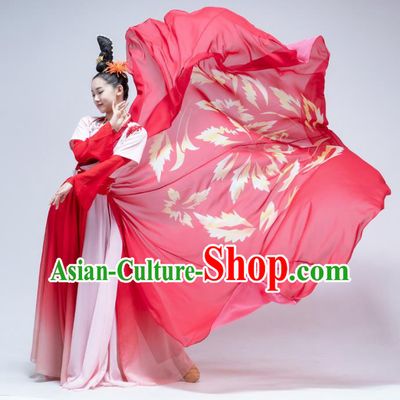 Traditional China Court Dance Stage Performance Costume Classical Dance Red Hanfu Dress
