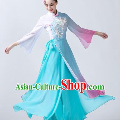 China Traditional Fan Dance Stage Performance Costume Classical Dance Clothing Spring Festival Gala Dance Outfits