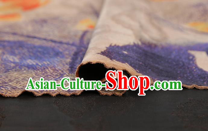 China Traditional Silk Fabric Classical Lotus Pattern Gambiered Guangdong Gauze Cheongsam Drapery China Traditional Silk Fabric Classical Lotus Pattern Gambiered Guangdong Gauze Cheongsam Drapery