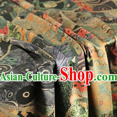 Chinese Classical Butterfly Pattern Gambiered Guangdong Gauze Drapery Brocade Cloth Traditional Cheongsam Silk Fabric