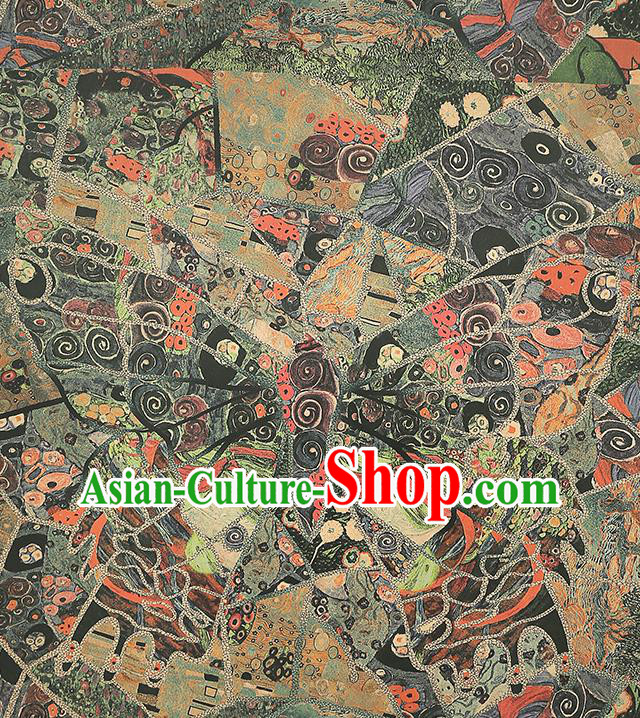 Chinese Classical Butterfly Pattern Gambiered Guangdong Gauze Drapery Brocade Cloth Traditional Cheongsam Silk Fabric Chinese Classical Butterfly Pattern Gambiered Guangdong Gauze Drapery Brocade Cloth Traditional Cheongsam Silk Fabric