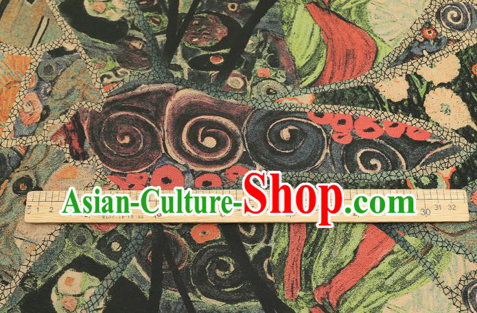 Chinese Classical Butterfly Pattern Gambiered Guangdong Gauze Drapery Brocade Cloth Traditional Cheongsam Silk Fabric Chinese Classical Butterfly Pattern Gambiered Guangdong Gauze Drapery Brocade Cloth Traditional Cheongsam Silk Fabric