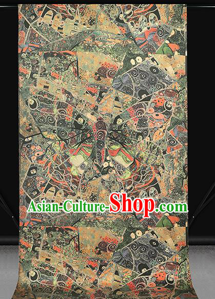 Chinese Classical Butterfly Pattern Gambiered Guangdong Gauze Drapery Brocade Cloth Traditional Cheongsam Silk Fabric Chinese Classical Butterfly Pattern Gambiered Guangdong Gauze Drapery Brocade Cloth Traditional Cheongsam Silk Fabric