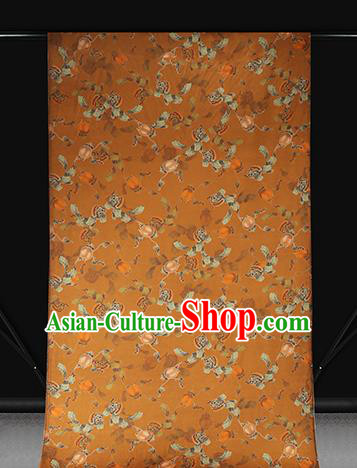 Chinese Traditional Orange Gambiered Guangdong Gauze Cheongsam Silk Drapery Classical Persimmon Pattern Brocade Fabric Chinese Traditional Orange Gambiered Guangdong Gauze Cheongsam Silk Drapery Classical Persimmon Pattern Brocade Fabric