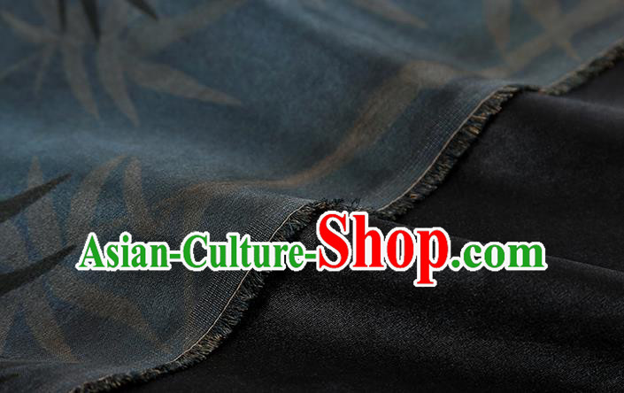 Chinese Traditional Navy Gambiered Guangdong Gauze Cheongsam Silk Drapery Classical Bamboo Pattern Brocade Fabric Chinese Traditional Navy Gambiered Guangdong Gauze Cheongsam Silk Drapery Classical Bamboo Pattern Brocade Fabric