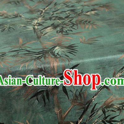 Chinese Cheongsam Silk Drapery Classical Bamboo Pattern Brocade Fabric Traditional Green Gambiered Guangdong Gauze