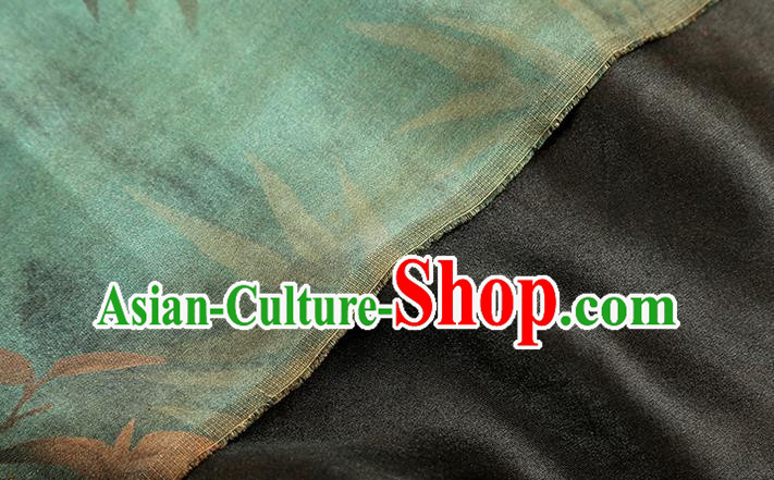 Chinese Cheongsam Silk Drapery Classical Bamboo Pattern Brocade Fabric Traditional Green Gambiered Guangdong Gauze Chinese Cheongsam Silk Drapery Classical Bamboo Pattern Brocade Fabric Traditional Green Gambiered Guangdong Gauze