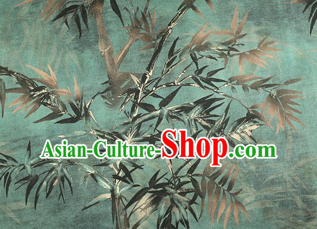 Chinese Cheongsam Silk Drapery Classical Bamboo Pattern Brocade Fabric Traditional Green Gambiered Guangdong Gauze Chinese Cheongsam Silk Drapery Classical Bamboo Pattern Brocade Fabric Traditional Green Gambiered Guangdong Gauze