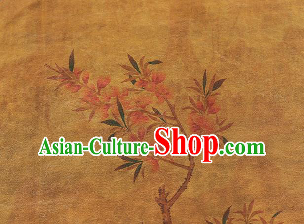 China Traditional Printing Beauty Silk Fabric Cheongsam Drapery Classical Ginger Gambiered Guangdong Gauze China Traditional Printing Beauty Silk Fabric Cheongsam Drapery Classical Ginger Gambiered Guangdong Gauze