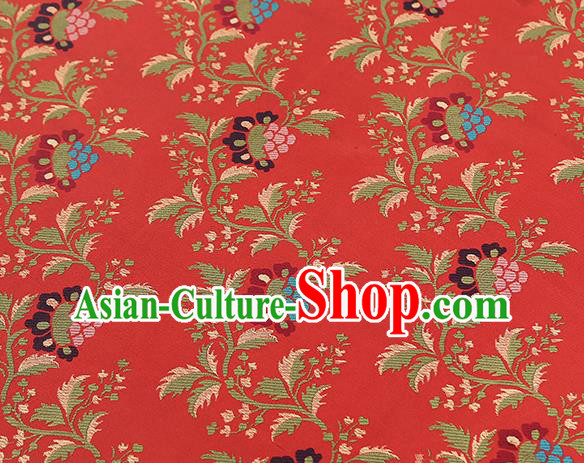 Chinese Cheongsam Gambiered Guangdong Gauze Fabric Traditional Silk Drapery Classical Hibiscus Pattern Red Brocade Chinese Cheongsam Gambiered Guangdong Gauze Fabric Traditional Silk Drapery Classical Hibiscus Pattern Red Brocade