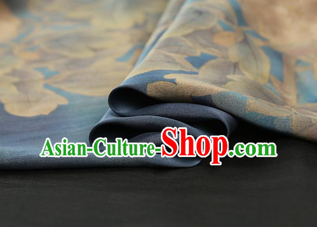 Chinese Traditional Silk Drapery Classical Peony Pattern Blue Brocade Cheongsam Gambiered Guangdong Gauze Fabric Chinese Traditional Silk Drapery Classical Peony Pattern Blue Brocade Cheongsam Gambiered Guangdong Gauze Fabric