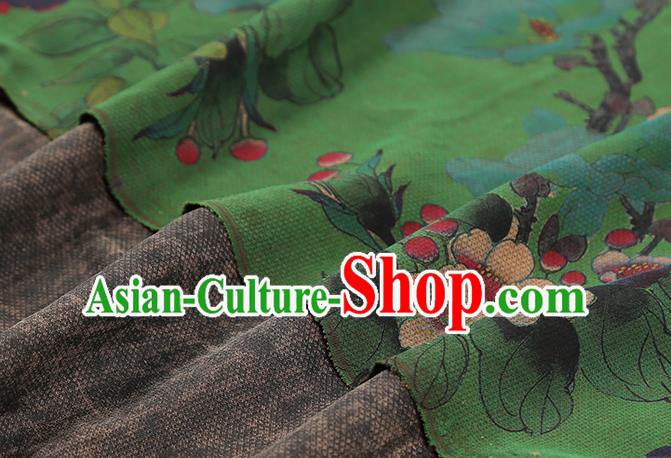 Chinese Traditional Brocade Fabric Cheongsam Green Gambiered Guangdong Gauze Classical Begonia Pattern Silk Drapery Chinese Traditional Brocade Fabric Cheongsam Green Gambiered Guangdong Gauze Classical Begonia Pattern Silk Drapery