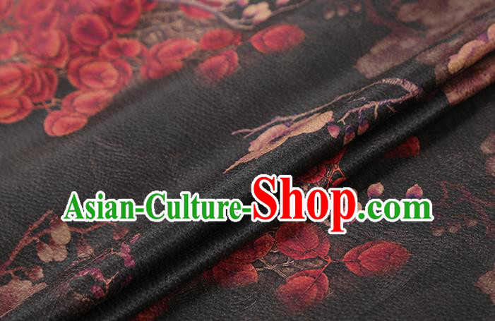 Chinese Cheongsam Black Gambiered Guangdong Gauze Classical Pattern Silk Drapery Traditional Brocade Fabric Chinese Cheongsam Black Gambiered Guangdong Gauze Classical Pattern Silk Drapery Traditional Brocade Fabric