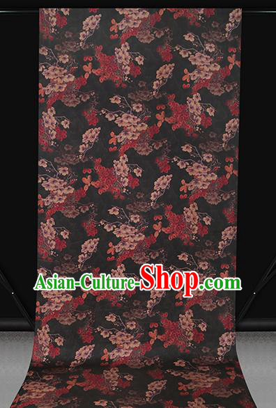 Chinese Cheongsam Black Gambiered Guangdong Gauze Classical Pattern Silk Drapery Traditional Brocade Fabric Chinese Cheongsam Black Gambiered Guangdong Gauze Classical Pattern Silk Drapery Traditional Brocade Fabric