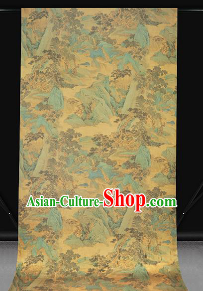 Chinese Traditional Ginger Brocade Drapery Cheongsam Gambiered Guangdong Gauze Classical Pine Pattern Silk Fabric Chinese Traditional Ginger Brocade Drapery Cheongsam Gambiered Guangdong Gauze Classical Pine Pattern Silk Fabric