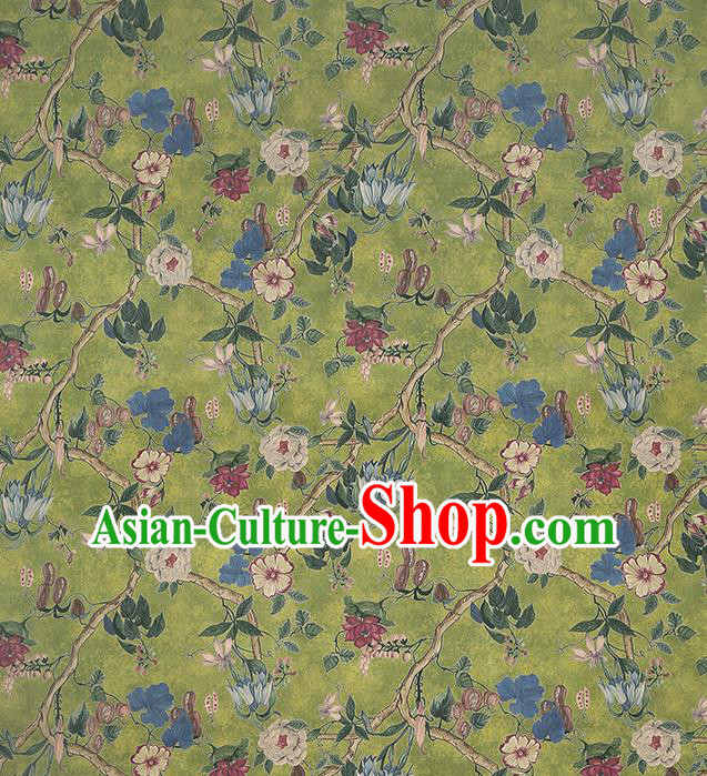 Chinese Classical Hibiscus Pattern Silk Drapery Traditional Cheongsam Satin White Brocade Fabric Chinese Classical Hibiscus Pattern Silk Drapery Traditional Cheongsam Satin White Brocade Fabric
